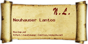 Neuhauser Lantos névjegykártya